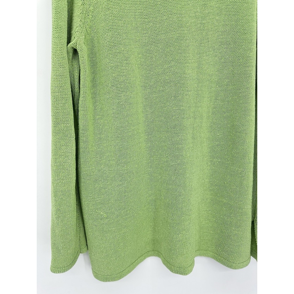 J McLaughlin Lime Green Knit Sweater XL V Neck Coastal Grandmacore Preppy Resort - Picture 13 of 14